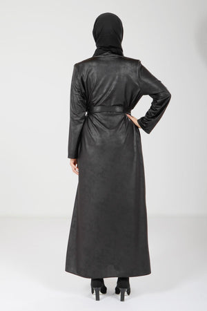 9074 ABAYA KOLYELİ - Siyah