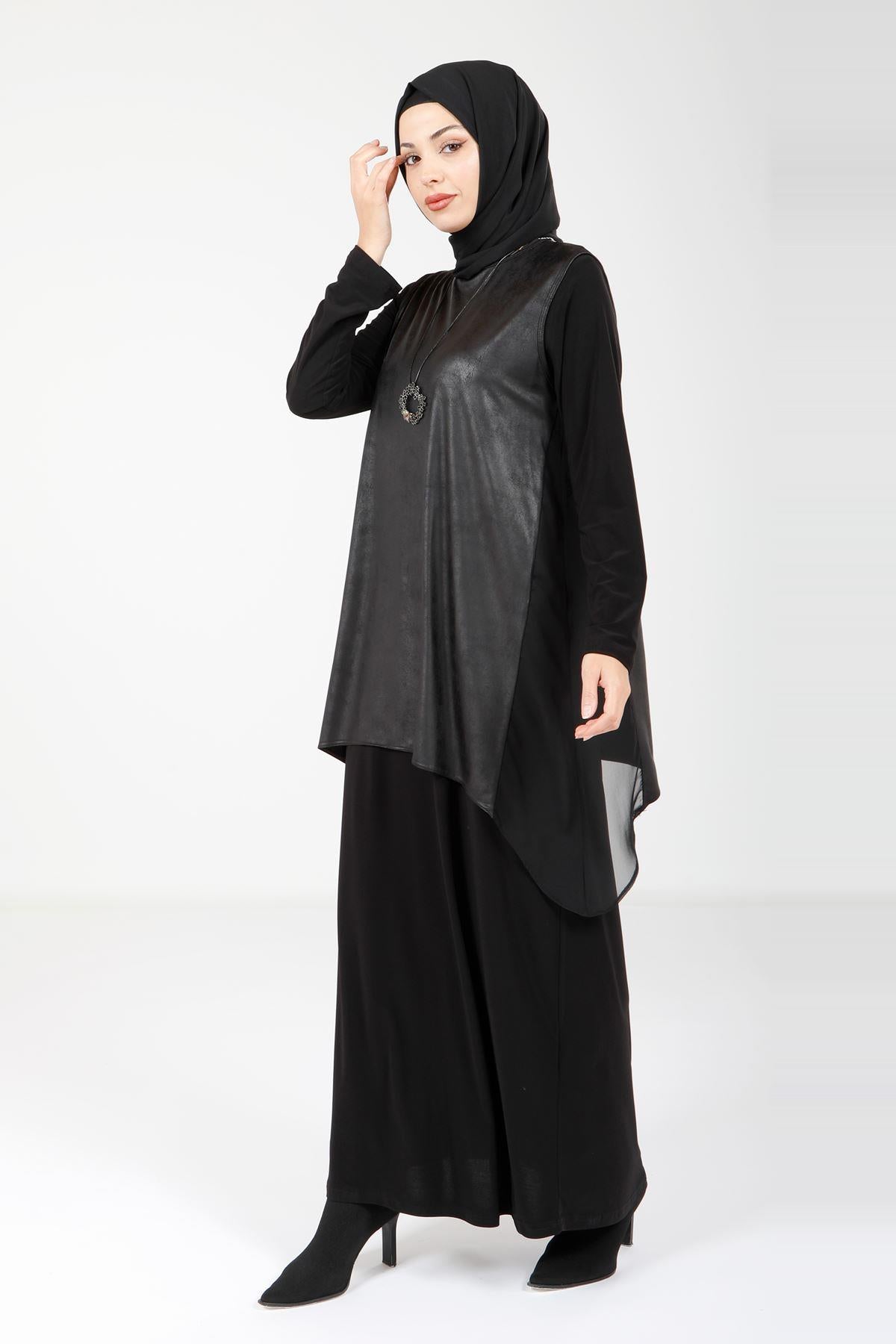 9072 ELBİSE YELEKLİ - Siyah