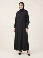 9342 Pileli Elbise - Siyah