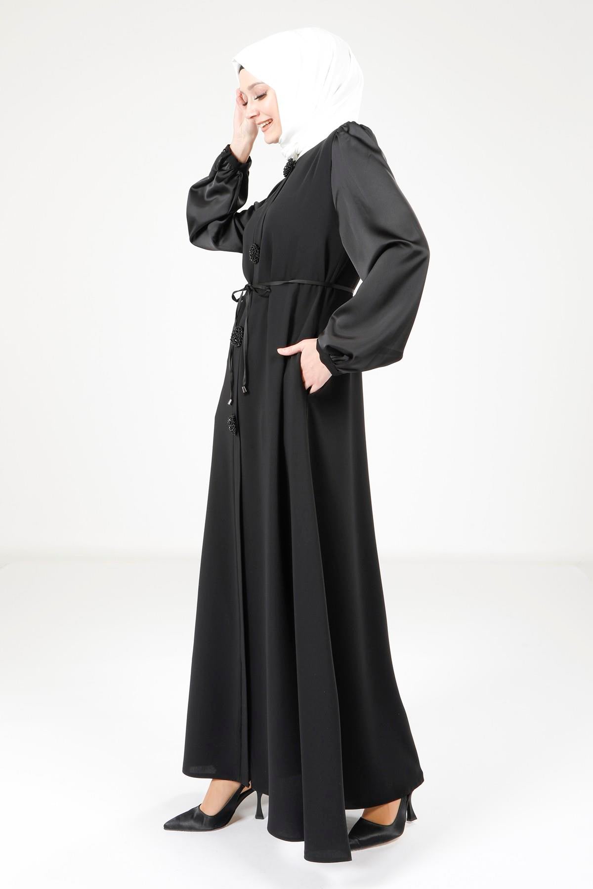 9247 Saten Ferace - Siyah