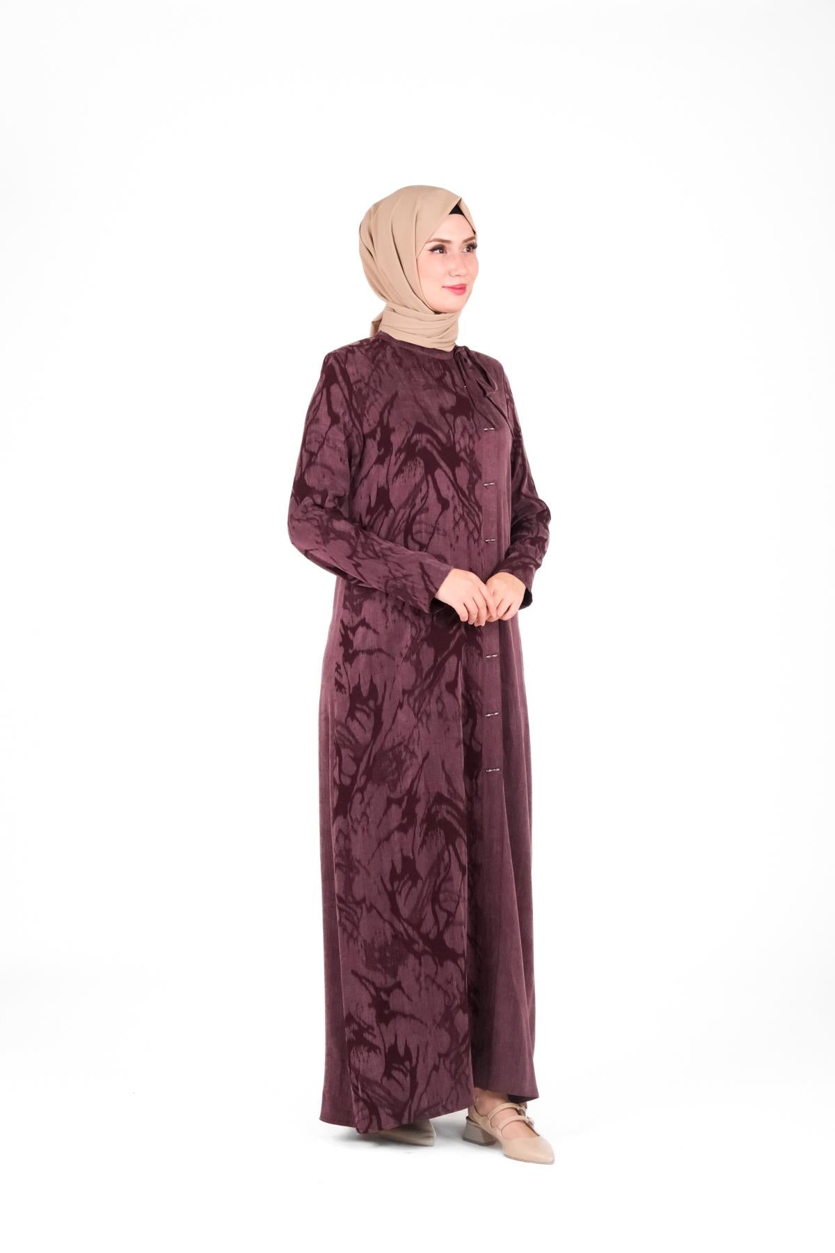 9412 ELBİSE DESENLİ QUPRA - Mürdüm