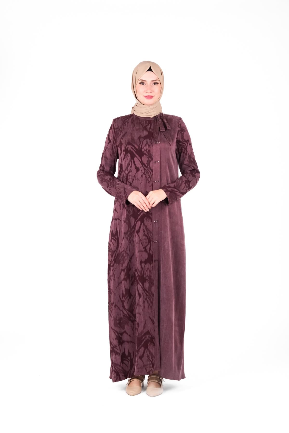 9412 ELBİSE DESENLİ QUPRA - Mürdüm