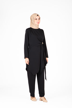 9425 Pantolon Tunik İkili Takım - Siyah