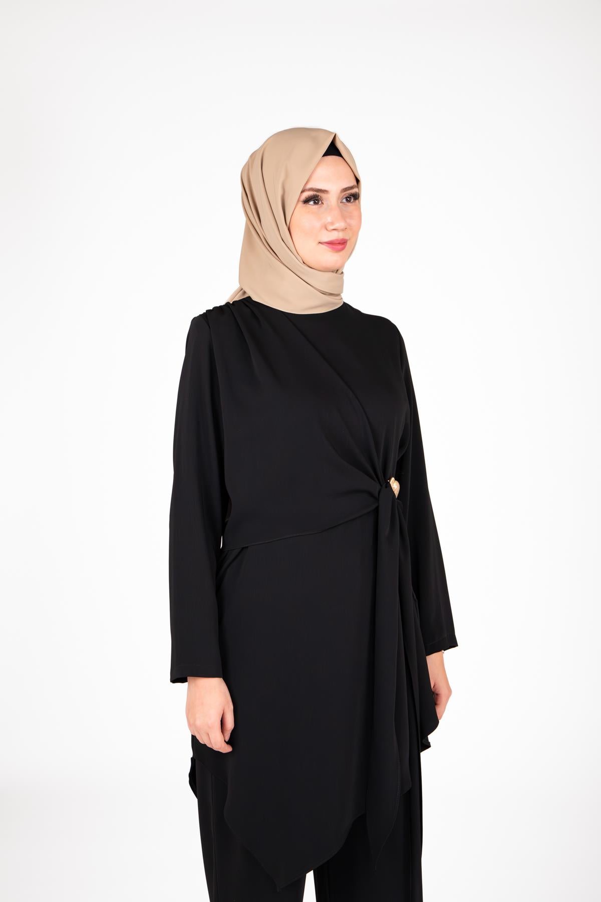 9425 Pantolon Tunik İkili Takım - Siyah