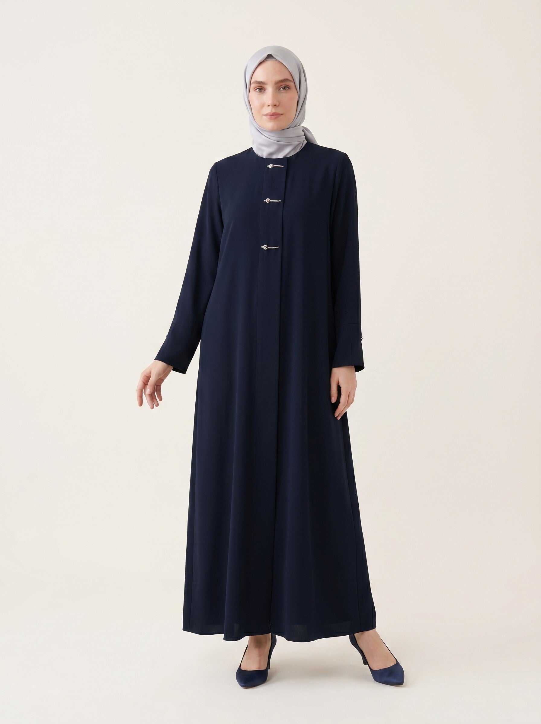 9560 Aksesuarlı Ferace - Lacivert